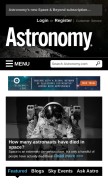 How astronomy.com looks like on a mobile device such as an iPhone.