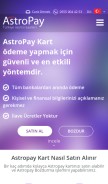 How astropaycard.net looks like on a mobile device such as an iPhone.