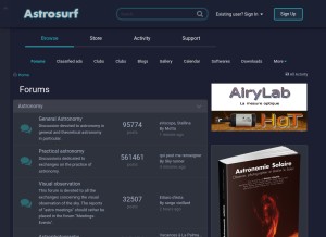 How astrosurf.com looks like on a tablet such as an iPad.