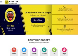 How astrotalk.com looks like on a tablet such as an iPad.