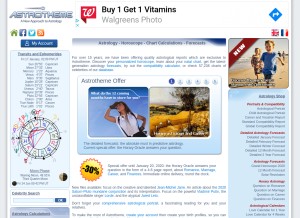 How astrotheme.com looks like on a tablet such as an iPad.