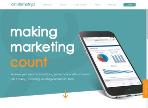 How astutemetrics.com looks like on a tablet such as an iPad.