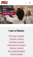 How asu.edu looks like on a mobile device such as an iPhone.
