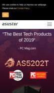 How asustor.com looks like on a mobile device such as an iPhone.