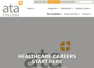 How ata.edu looks like on a tablet such as an iPad.