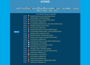 How atdhes.eu looks like on a tablet such as an iPad.