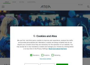 How atea.fi looks like on a tablet such as an iPad.
