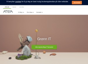 How atea.no looks like on a tablet such as an iPad.