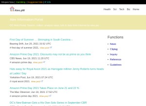 How ates.pw looks like on a tablet such as an iPad.