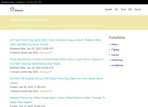 How ateson.net looks like on a tablet such as an iPad.