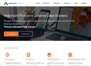 How athenium.com looks like on a tablet such as an iPad.