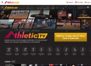 How athletic.tv looks like on a tablet such as an iPad.