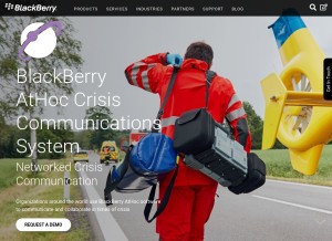 How athoc.com looks like on a tablet such as an iPad.