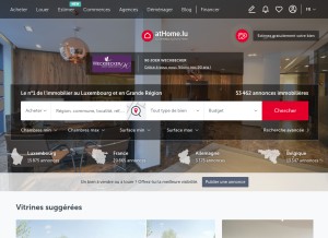 How athome.lu looks like on a tablet such as an iPad.