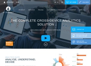 How atinternet.com looks like on a tablet such as an iPad.
