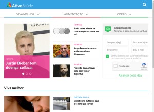 How ativosaude.com looks like on a tablet such as an iPad.