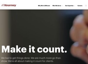 How atkearney.com looks like on a tablet such as an iPad.
