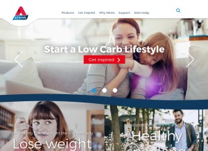 How atkins.com looks like on a tablet such as an iPad.