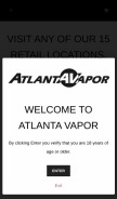 How atlantavapor.com looks like on a mobile device such as an iPhone.