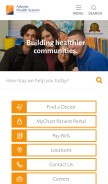 How atlantichealth.org looks like on a mobile device such as an iPhone.