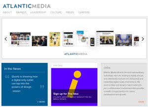 How atlanticmedia.com looks like on a tablet such as an iPad.