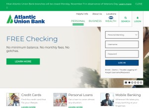 How atlanticunionbank.com looks like on a tablet such as an iPad.