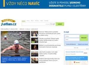 How atlas.cz looks like on a tablet such as an iPad.