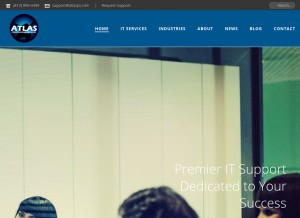 How atlasps.com looks like on a tablet such as an iPad.