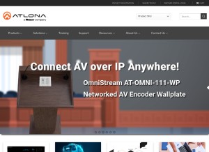 How atlona.com looks like on a tablet such as an iPad.