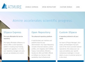How atmire.com looks like on a tablet such as an iPad.