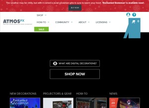 How atmosfx.com looks like on a tablet such as an iPad.
