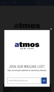 How atmosny.com looks like on a mobile device such as an iPhone.
