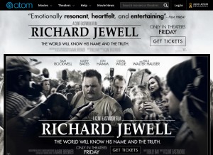 How atomtickets.com looks like on a tablet such as an iPad.