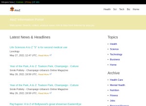 How atoz.pw looks like on a tablet such as an iPad.