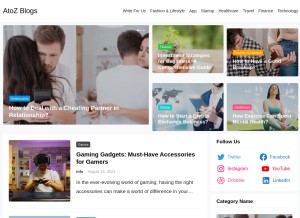 How atozblogz.com looks like on a tablet such as an iPad.