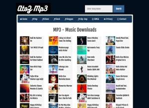 How atozmp3.world looks like on a tablet such as an iPad.
