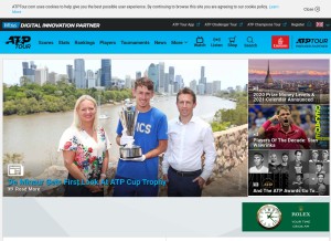 How atptour.com looks like on a tablet such as an iPad.