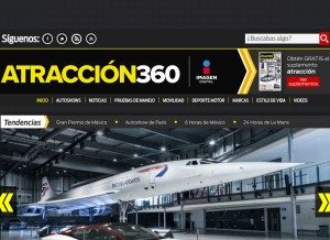 How atraccion360.com looks like on a tablet such as an iPad.