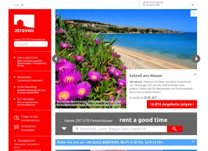 How atraveo.de looks like on a tablet such as an iPad.