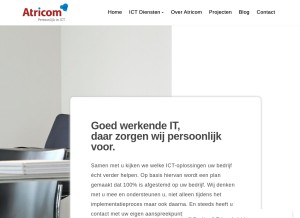 How atricom.nl looks like on a tablet such as an iPad.
