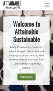 How attainable-sustainable.net looks like on a mobile device such as an iPhone.