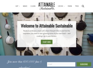 How attainable-sustainable.net looks like on a tablet such as an iPad.