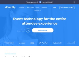 How attendify.com looks like on a tablet such as an iPad.