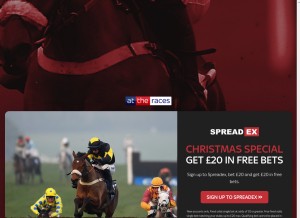 How attheraces.com looks like on a tablet such as an iPad.