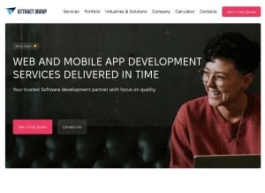 How attractgroup.com looks like on a tablet such as an iPad.