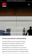 How attuario.pl looks like on a mobile device such as an iPhone.