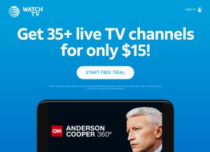 How attwatchtv.com looks like on a tablet such as an iPad.