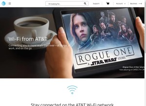 How attwifi.com looks like on a tablet such as an iPad.