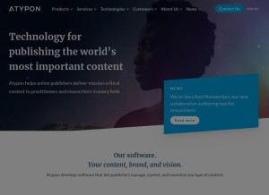How atypon.com looks like on a tablet such as an iPad.