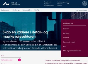 How au.dk looks like on a tablet such as an iPad.